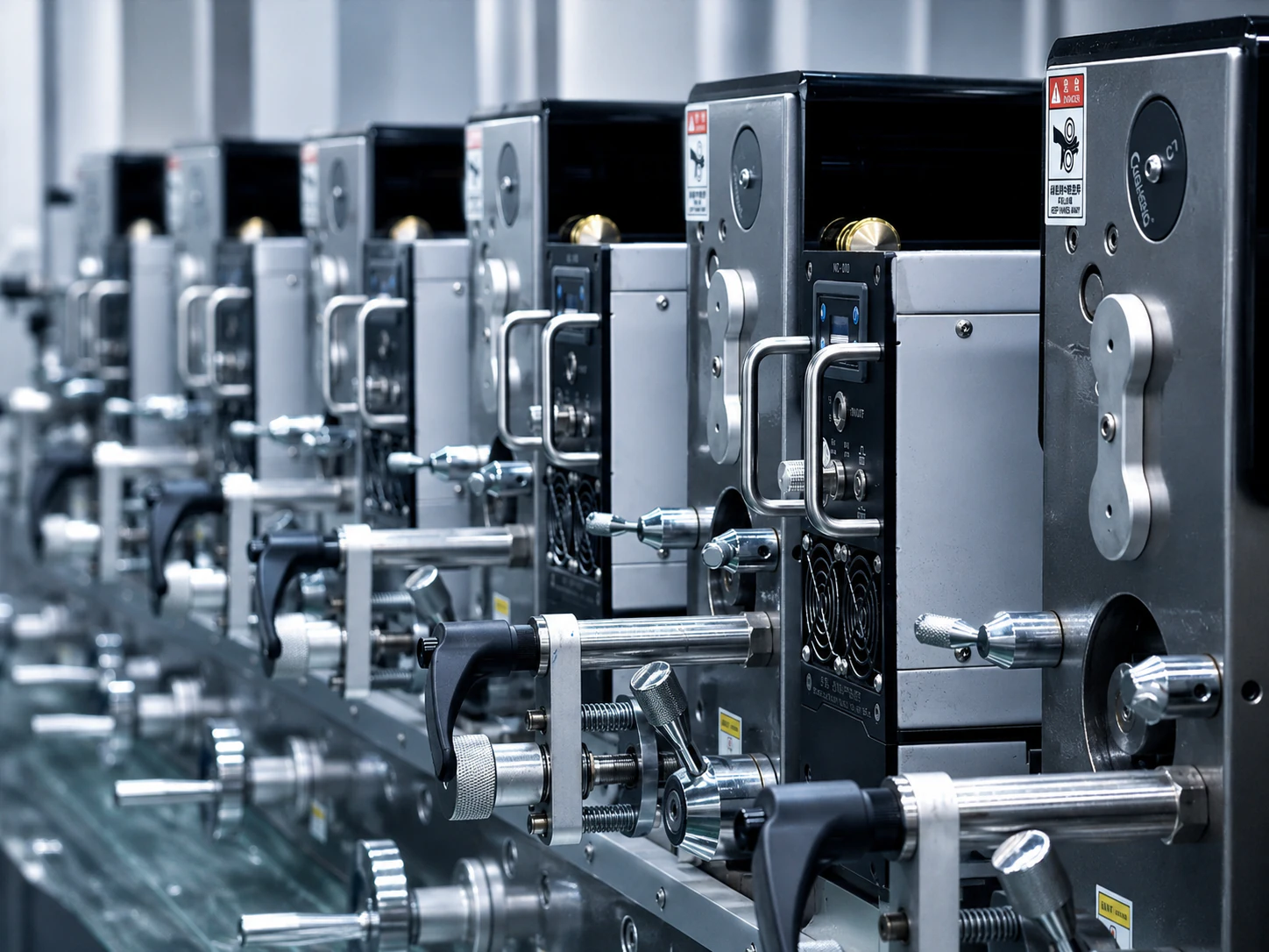 Semi-rotary printing machine for precision industrial component manufacturing
