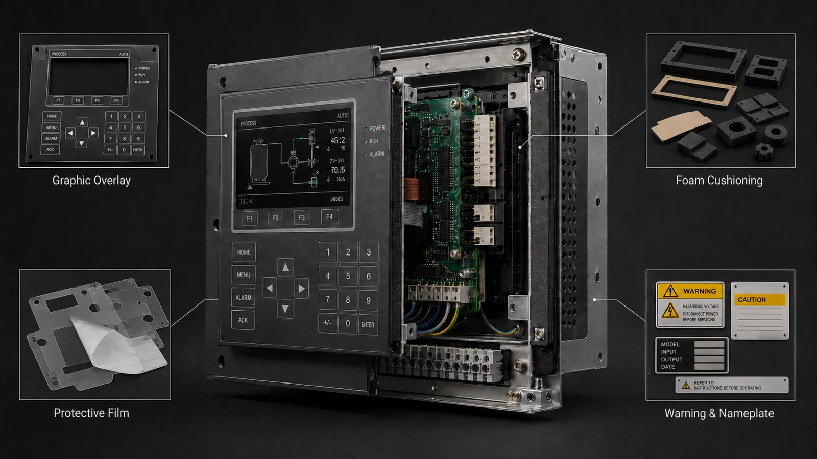 Industrial Controls electronic assembly and converted component applications
